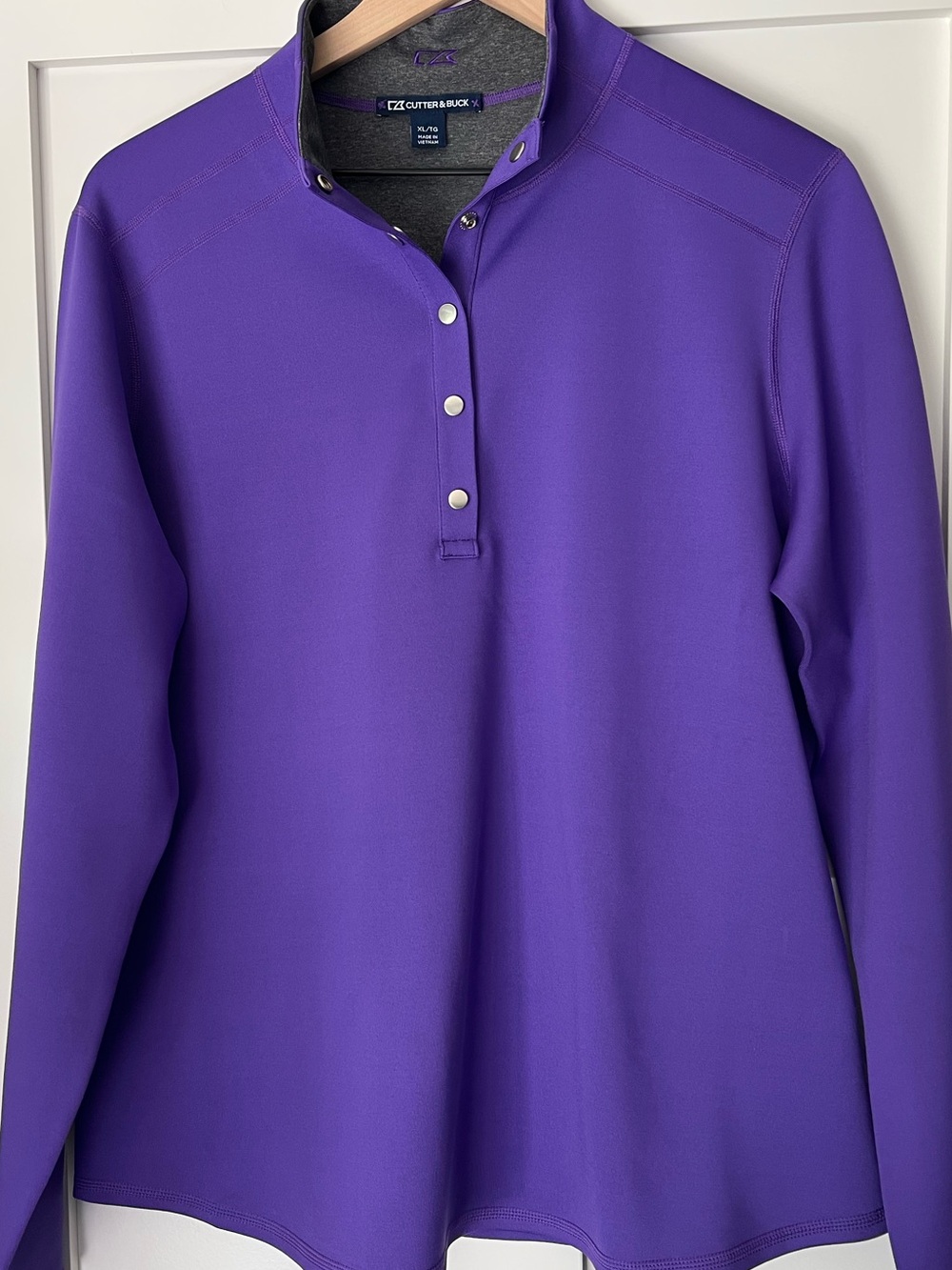 Cutter & Buck Evergreen Reversible Purple Snap Pullover Women’s XL